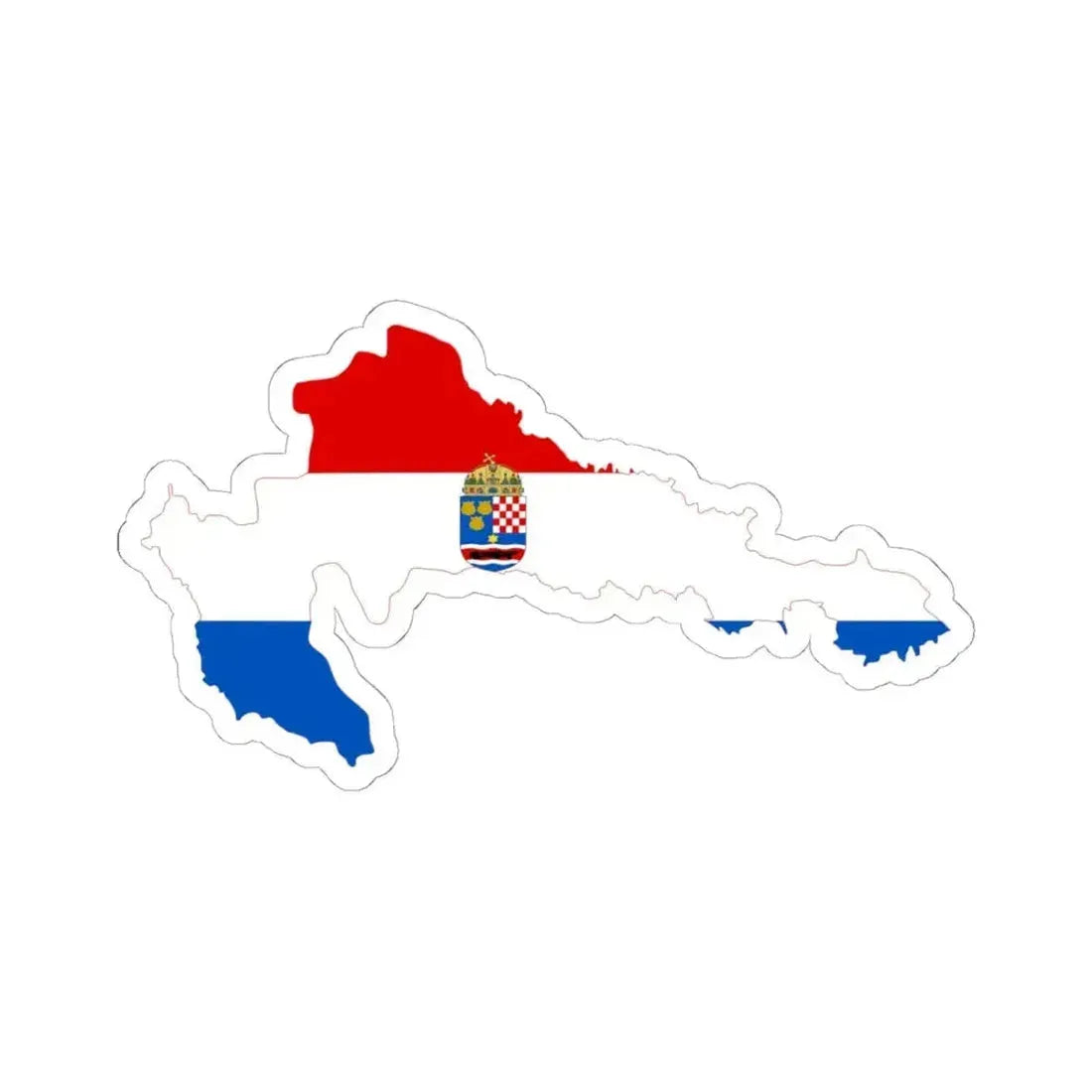 Flag-map of Croatia-Slavonia (Croatia) STICKER Vinyl Kiss-Cut Decal 6 Inch White - The Sticker Space