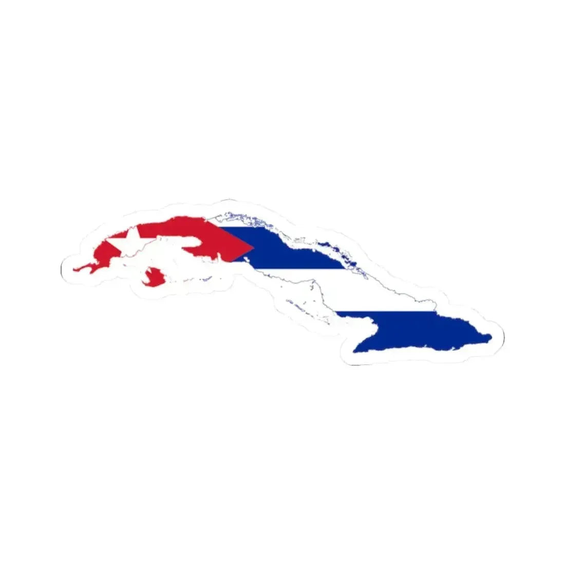 Flag-map of Cuba (Cuba) STICKER Vinyl Kiss-Cut Decal 2 Inch White - The Sticker Space
