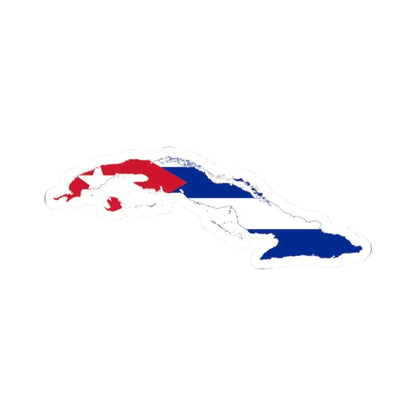 Flag-map of Cuba (Cuba) STICKER Vinyl Kiss-Cut Decal 2 Inch White - The Sticker Space