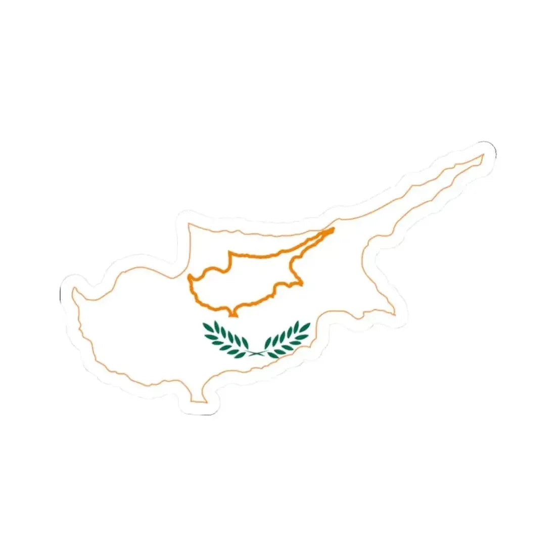 Flag-map of Cyprus 1960 (Cyprus) STICKER Vinyl Kiss-Cut Decal 2 Inch White - The Sticker Space