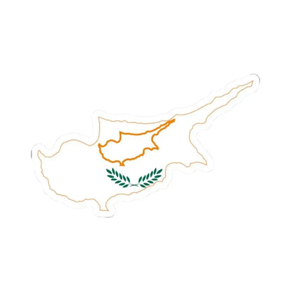 Flag-map of Cyprus 1960 (Cyprus) STICKER Vinyl Kiss-Cut Decal 2 Inch White - The Sticker Space
