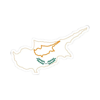 Flag-map of Cyprus 1960 (Cyprus) STICKER Vinyl Kiss-Cut Decal 3 Inch White - The Sticker Space