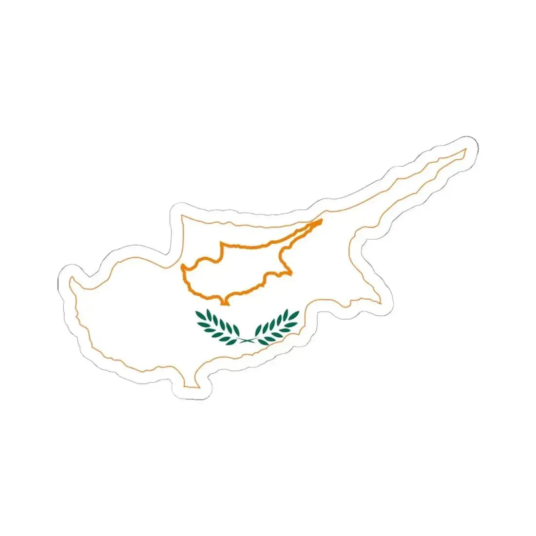 Flag-map of Cyprus 1960 (Cyprus) STICKER Vinyl Kiss-Cut Decal 6 Inch White - The Sticker Space
