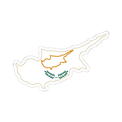 Flag-map of Cyprus 1960 (Cyprus) STICKER Vinyl Kiss-Cut Decal 6 Inch White - The Sticker Space