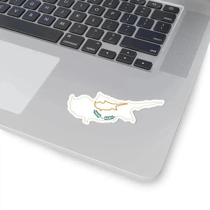 Flag-map of Cyprus 1960 (Cyprus) STICKER Vinyl Kiss-Cut Decal - The Sticker Space