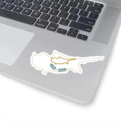 Flag-map of Cyprus 1960 (Cyprus) STICKER Vinyl Kiss-Cut Decal - The Sticker Space