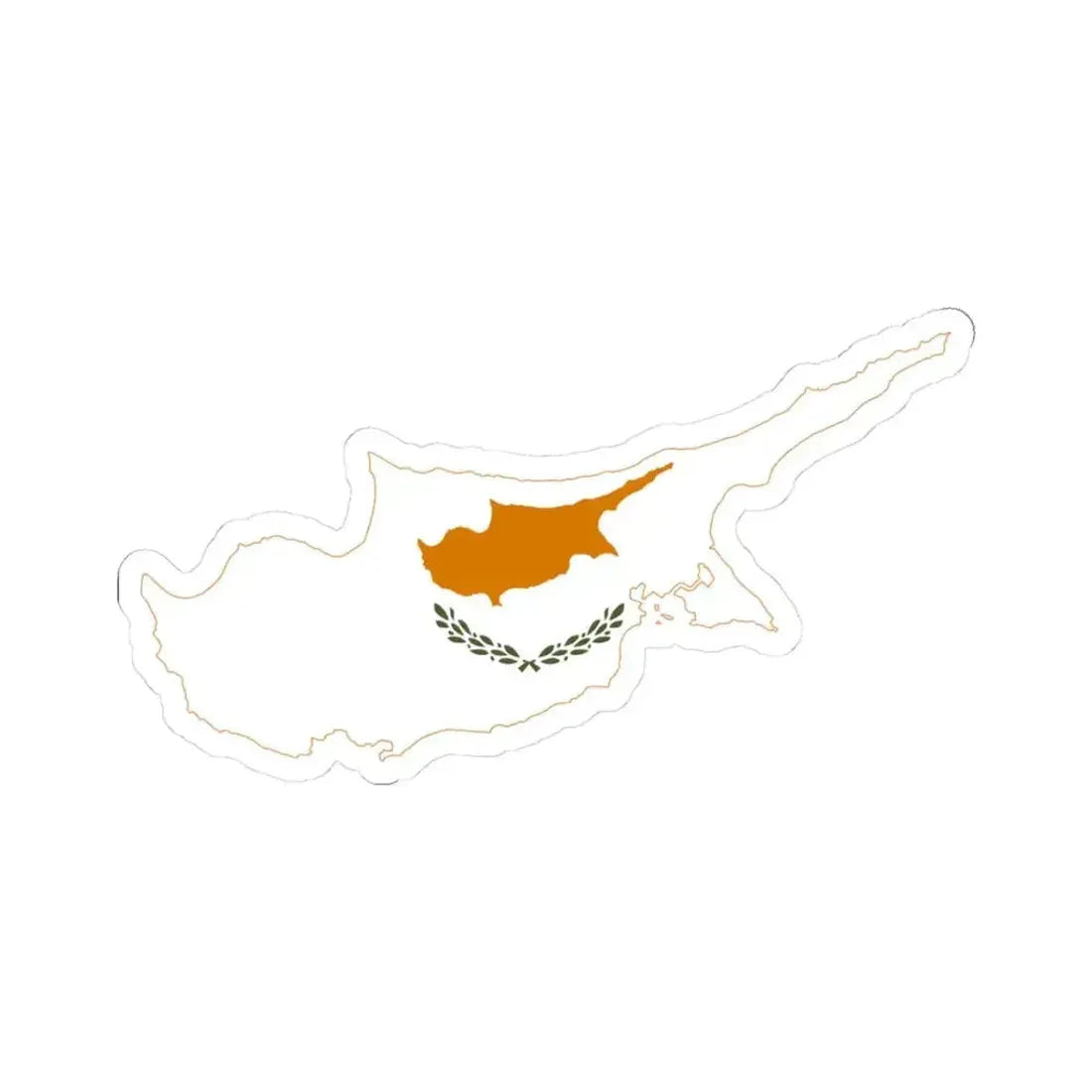 Flag-map of Cyprus (Cyprus) STICKER Vinyl Kiss-Cut Decal 3 Inch White - The Sticker Space