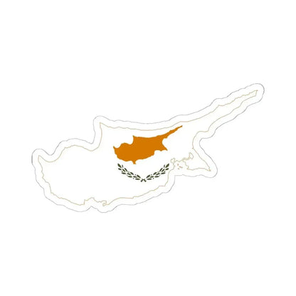 Flag-map of Cyprus (Cyprus) STICKER Vinyl Kiss-Cut Decal 6 Inch White - The Sticker Space