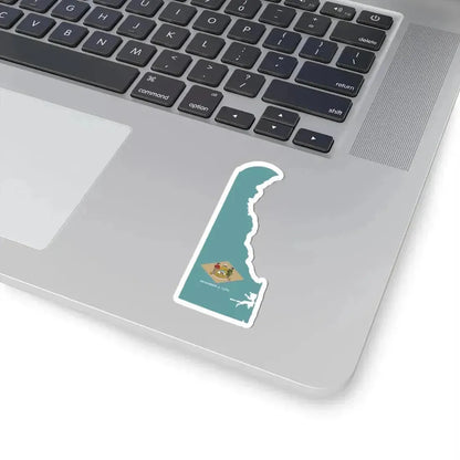 Flag-map of Delaware (United States) STICKER Vinyl Kiss-Cut Decal - The Sticker Space