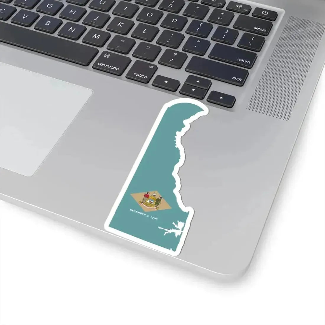 Flag-map of Delaware (United States) STICKER Vinyl Kiss-Cut Decal - The Sticker Space