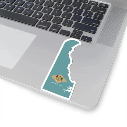Flag-map of Delaware (United States) STICKER Vinyl Kiss-Cut Decal - The Sticker Space