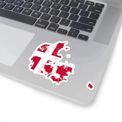 Flag-map of Denmark (Denmark) STICKER Vinyl Kiss-Cut Decal - The Sticker Space