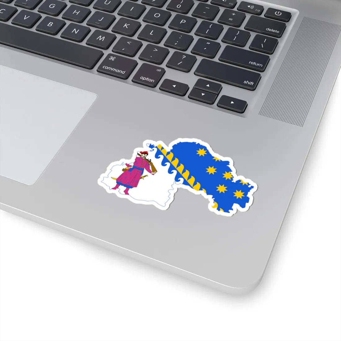 Flag-map of Dnipropetrovsk Oblast (Ukraine) STICKER Vinyl Kiss-Cut Decal - The Sticker Space