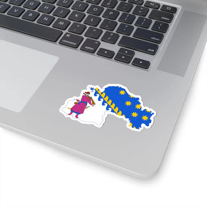 Flag-map of Dnipropetrovsk Oblast (Ukraine) STICKER Vinyl Kiss-Cut Decal - The Sticker Space