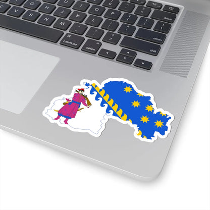 Flag-map of Dnipropetrovsk Oblast (Ukraine) STICKER Vinyl Kiss-Cut Decal - The Sticker Space