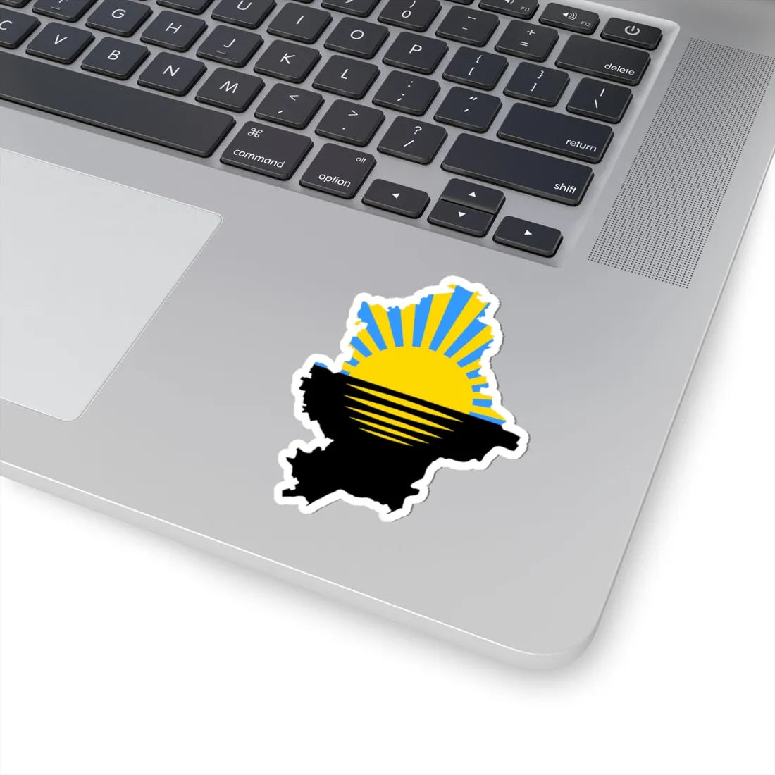 Flag-map of Donetsk Oblast (Ukraine) STICKER Vinyl Kiss-Cut Decal - The Sticker Space