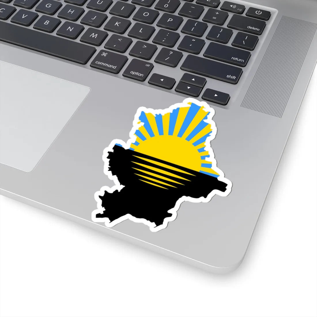 Flag-map of Donetsk Oblast (Ukraine) STICKER Vinyl Kiss-Cut Decal - The Sticker Space