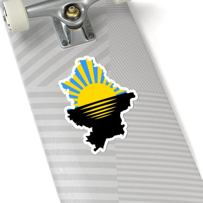 Flag-map of Donetsk Oblast (Ukraine) STICKER Vinyl Kiss-Cut Decal - The Sticker Space