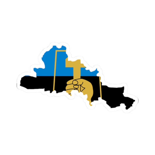 Flag-map of Donetsk (Ukraine) STICKER Vinyl Kiss-Cut Decal 2 Inch White - The Sticker Space