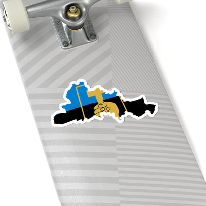 Flag-map of Donetsk (Ukraine) STICKER Vinyl Kiss-Cut Decal - The Sticker Space