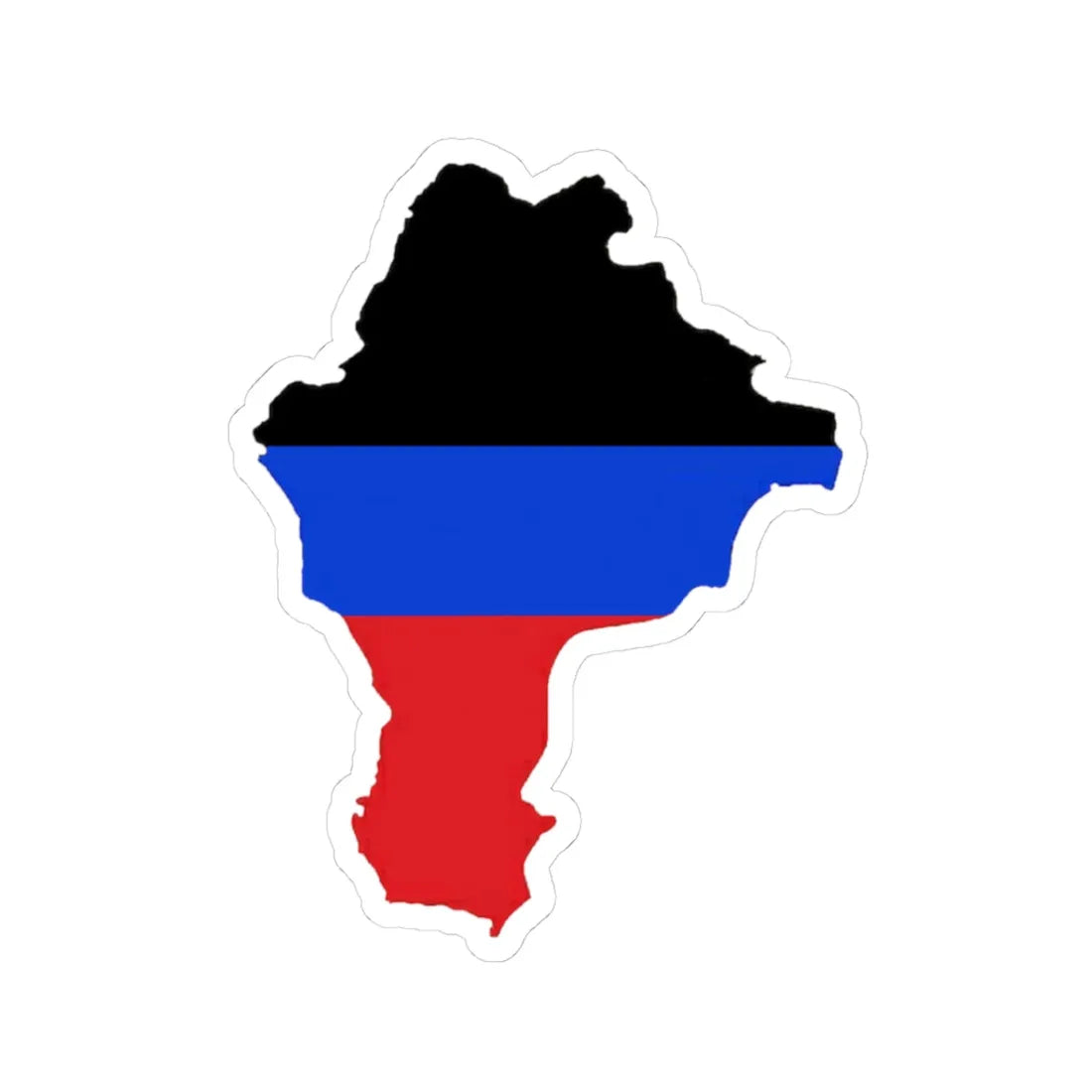 Flag-map of DPR de-facto (Ukraine) STICKER Vinyl Kiss-Cut Decal 3 Inch White - The Sticker Space
