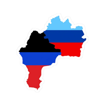 Flag-map of DPRLPR de-facto (Ukraine) STICKER Vinyl Kiss-Cut Decal 2 Inch White - The Sticker Space