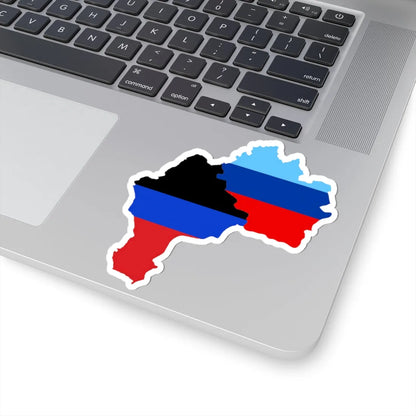 Flag-map of DPRLPR de-facto (Ukraine) STICKER Vinyl Kiss-Cut Decal - The Sticker Space