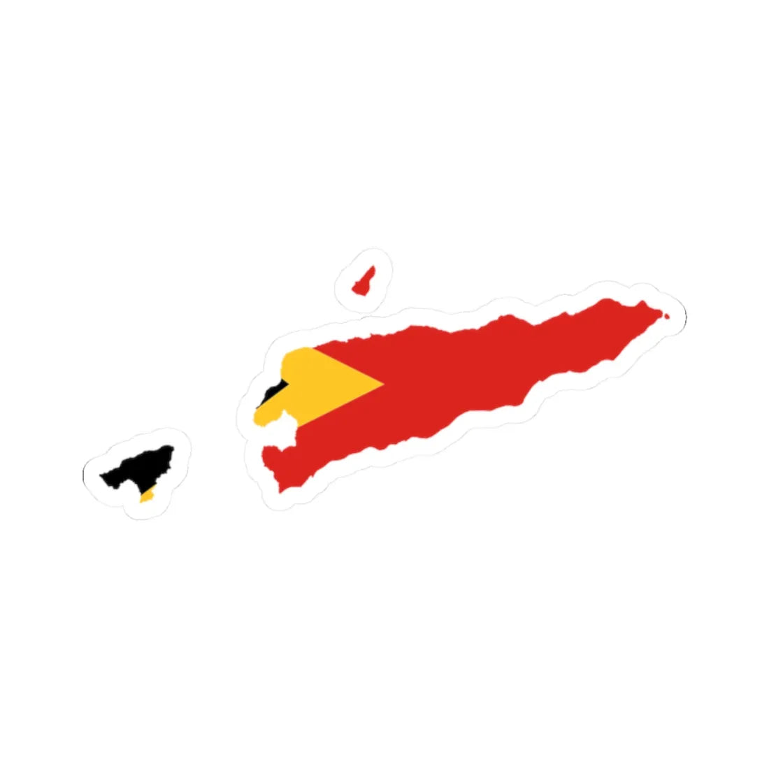 Flag map of East Timor STICKER Vinyl Kiss-Cut Decal 2 Inch White - The Sticker Space