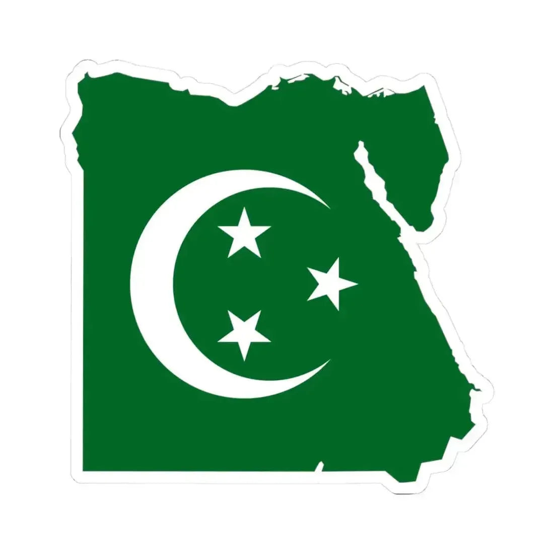 Flag map of Egypt 1922-1952 (Egypt) STICKER Vinyl Kiss-Cut Decal 3 Inch White - The Sticker Space