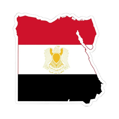 Flag map of Egypt 1972-1984 (Egypt) STICKER Vinyl Kiss-Cut Decal 6 Inch White - The Sticker Space