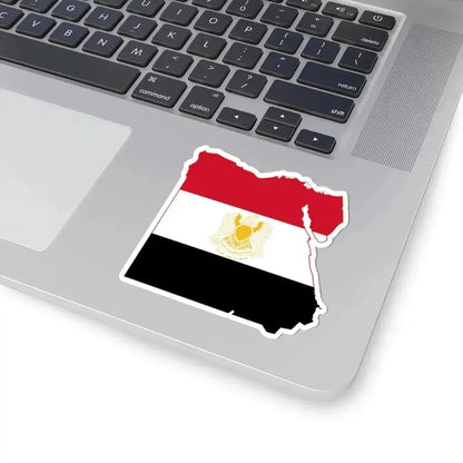 Flag map of Egypt 1972-1984 (Egypt) STICKER Vinyl Kiss-Cut Decal - The Sticker Space