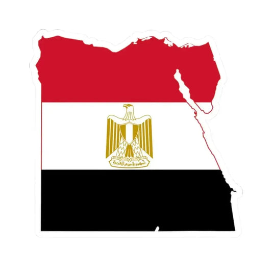Flag-map of Egypt (Egypt) STICKER Vinyl Kiss-Cut Decal 2 Inch White - The Sticker Space