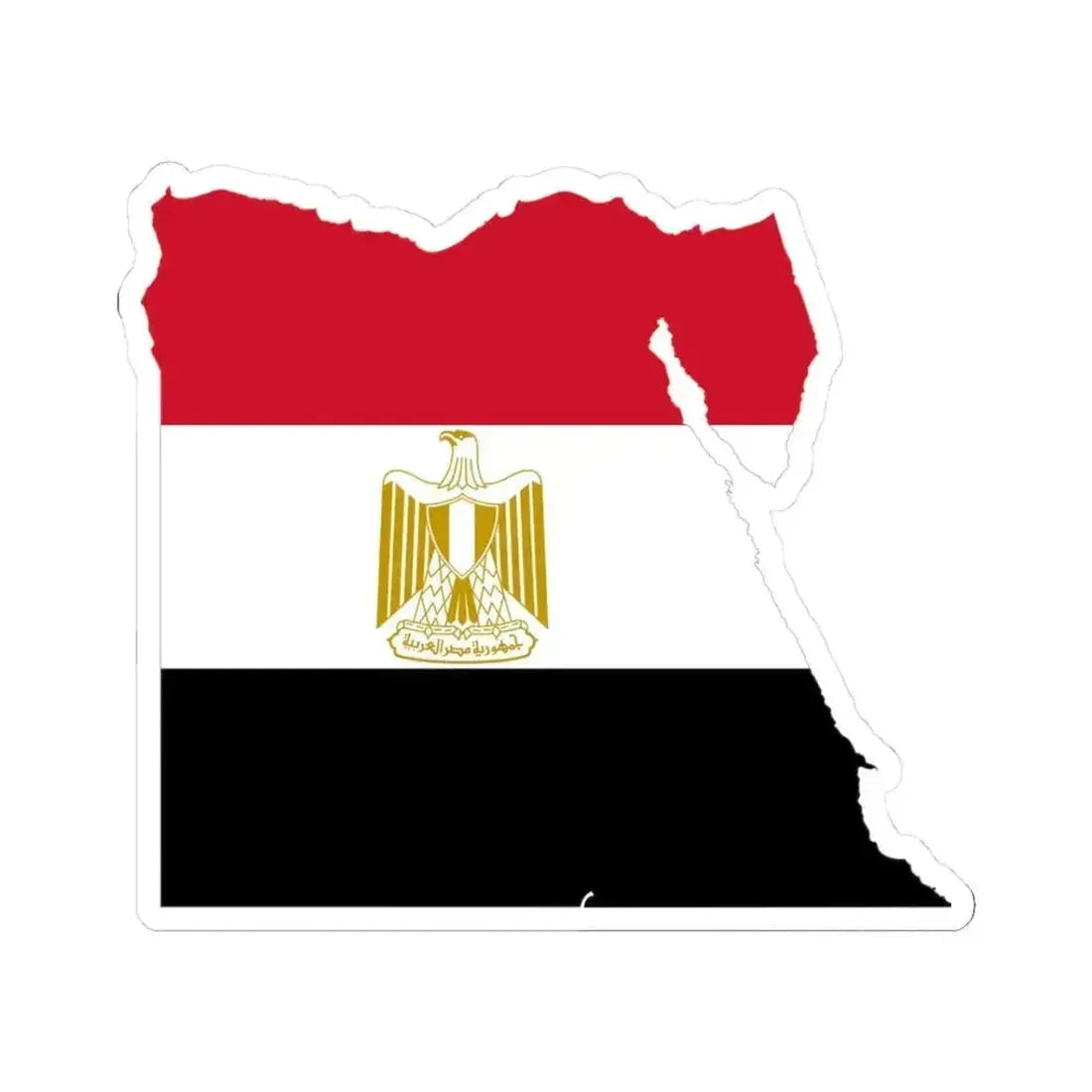Flag map of Egypt (Egypt) STICKER Vinyl Kiss-Cut Decal 3 Inch White - The Sticker Space