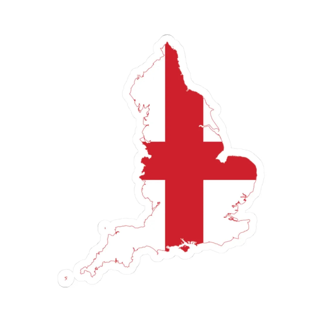 Flag map of England (England) STICKER Vinyl Kiss-Cut Decal 2 Inch White - The Sticker Space