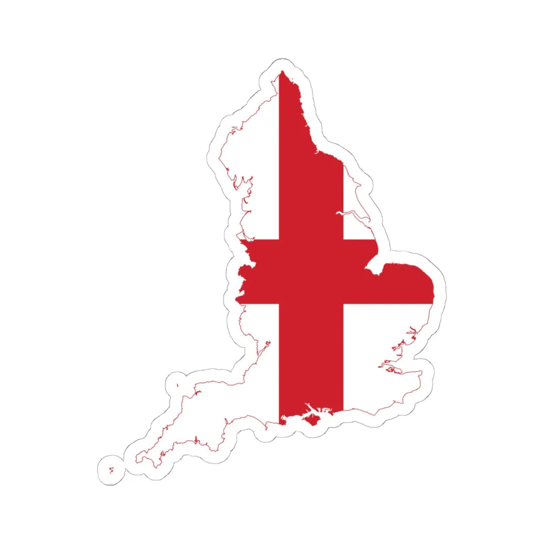 Flag map of England (England) STICKER Vinyl Kiss-Cut Decal 6 Inch White - The Sticker Space