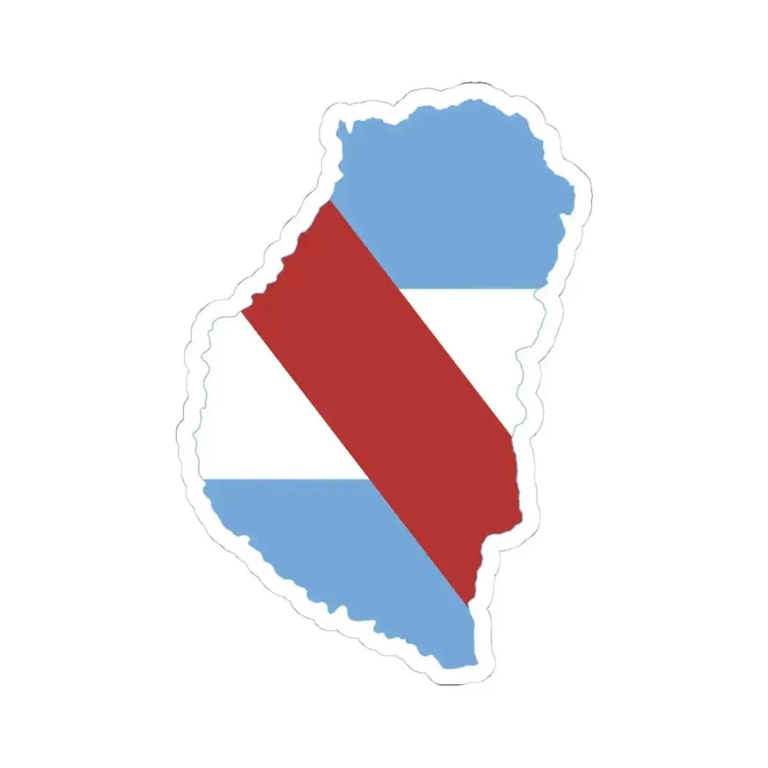 Flag-map of Entre Rios Province (Argentina) STICKER Vinyl Kiss-Cut Decal 4 Inch White - The Sticker Space