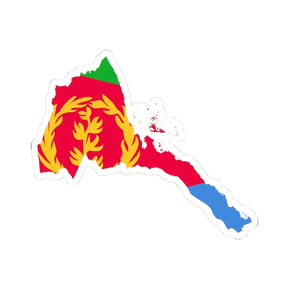 Flag-map of Eritrea (Eritrea) STICKER Vinyl Kiss-Cut Decal 3 Inch White - The Sticker Space