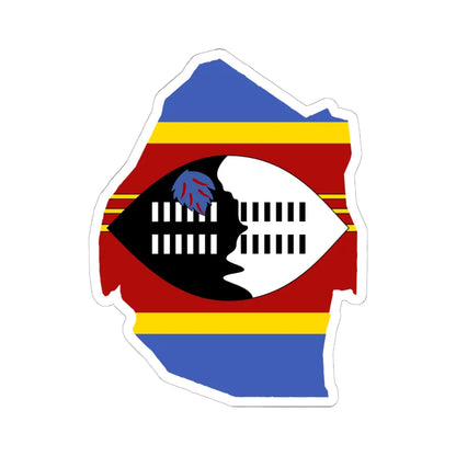 Flag map of Eswatini (Eswatini) STICKER Vinyl Kiss-Cut Decal 6 Inch White - The Sticker Space