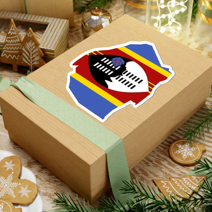 Flag map of Eswatini (Eswatini) STICKER Vinyl Kiss-Cut Decal - The Sticker Space