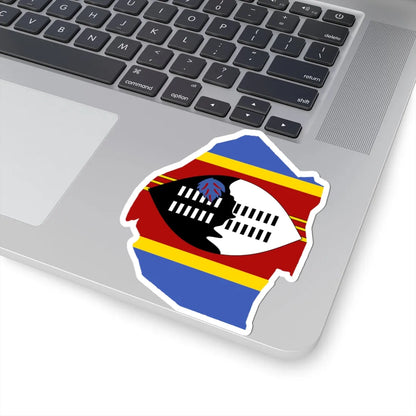 Flag map of Eswatini (Eswatini) STICKER Vinyl Kiss-Cut Decal - The Sticker Space