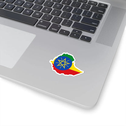 Flag map of Ethiopia (Ethiopia) STICKER Vinyl Kiss-Cut Decal - The Sticker Space