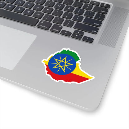 Flag map of Ethiopia (Ethiopia) STICKER Vinyl Kiss-Cut Decal - The Sticker Space