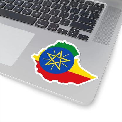 Flag map of Ethiopia (Ethiopia) STICKER Vinyl Kiss-Cut Decal - The Sticker Space