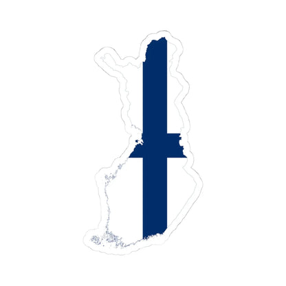 Flag-map of Finland (Finland) STICKER Vinyl Kiss-Cut Decal 4 Inch White - The Sticker Space
