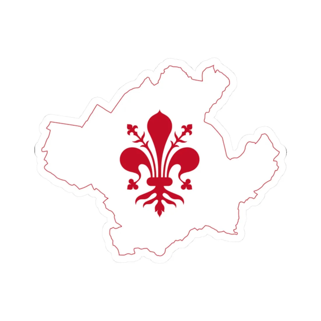 Flag map of Florence (Italy) STICKER Vinyl Kiss-Cut Decal 2 Inch White - The Sticker Space