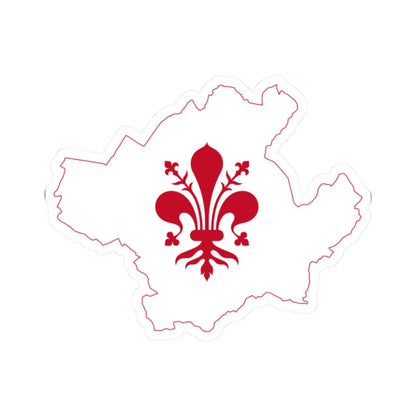 Flag map of Florence (Italy) STICKER Vinyl Kiss-Cut Decal 2 Inch White - The Sticker Space