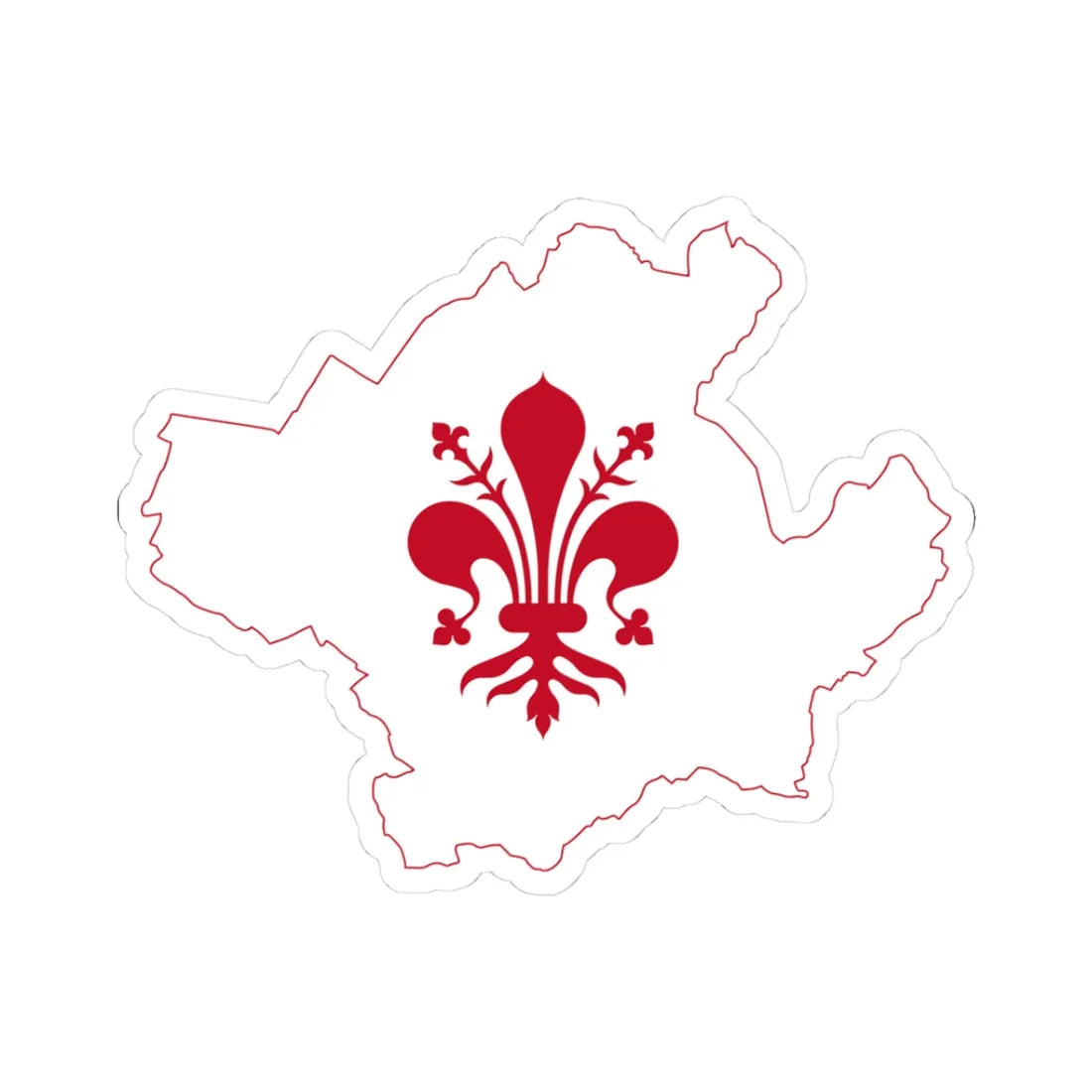 Flag map of Florence (Italy) STICKER Vinyl Kiss-Cut Decal 3 Inch White - The Sticker Space