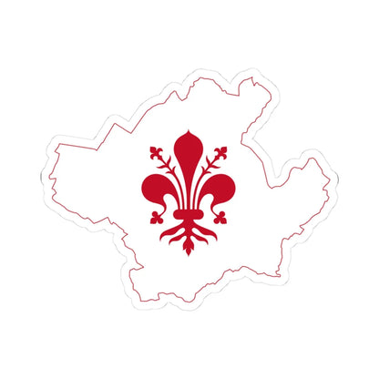 Flag map of Florence (Italy) STICKER Vinyl Kiss-Cut Decal 3 Inch White - The Sticker Space