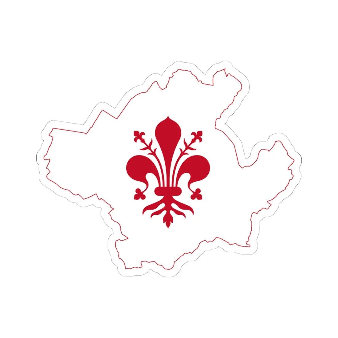 Flag map of Florence (Italy) STICKER Vinyl Kiss-Cut Decal 4 Inch White - The Sticker Space