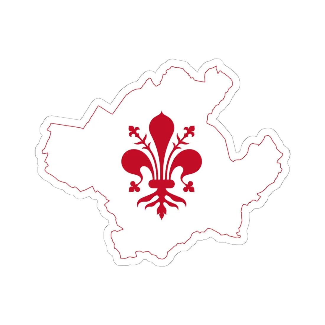 Flag map of Florence (Italy) STICKER Vinyl Kiss-Cut Decal 6 Inch White - The Sticker Space